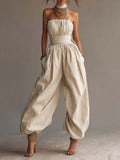 Bohemian Strapless Balloon-Leg Jumpsuit