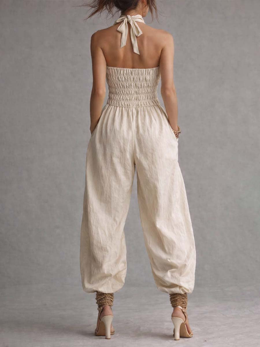 Bohemian Strapless Balloon-Leg Jumpsuit
