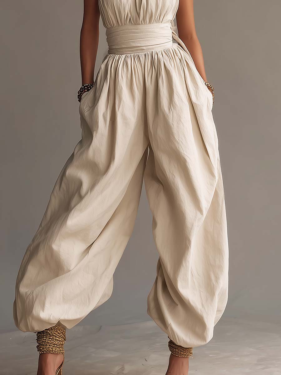 Bohemian Strapless Balloon-Leg Jumpsuit