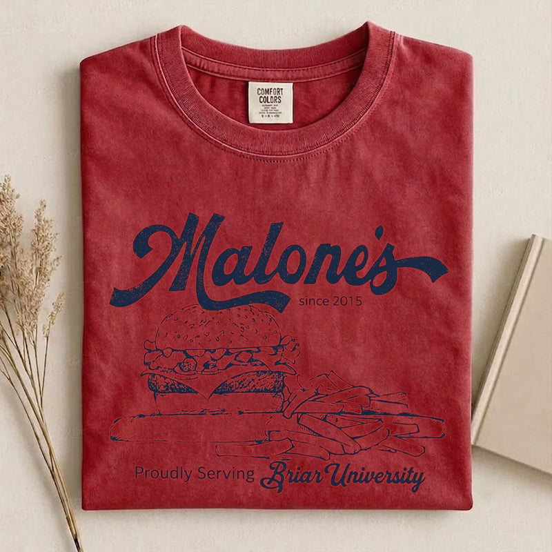Malone's Vintage Diner Retro Burger Restaurant Hockey Romance T-Shirt