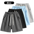 (4-Pack)Men's Solid Pocket Lightweight Breathable Casual Workout Shorts