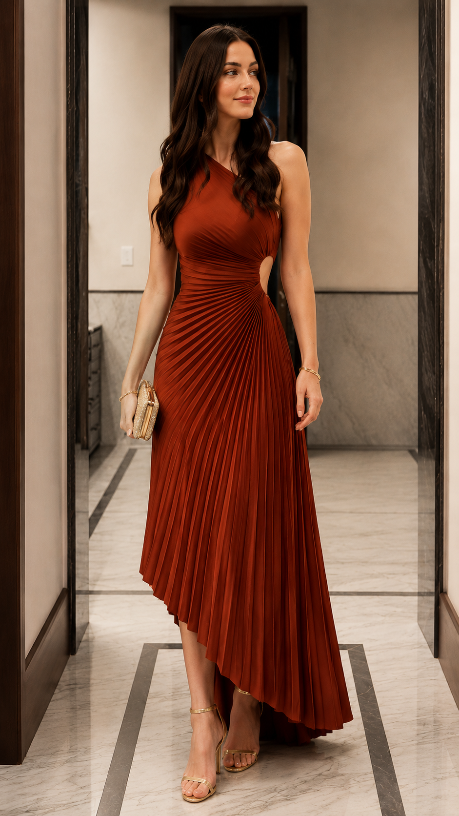 Aurora Pleated Dress