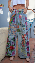 Embroidered Floral Wide-Leg Jeans