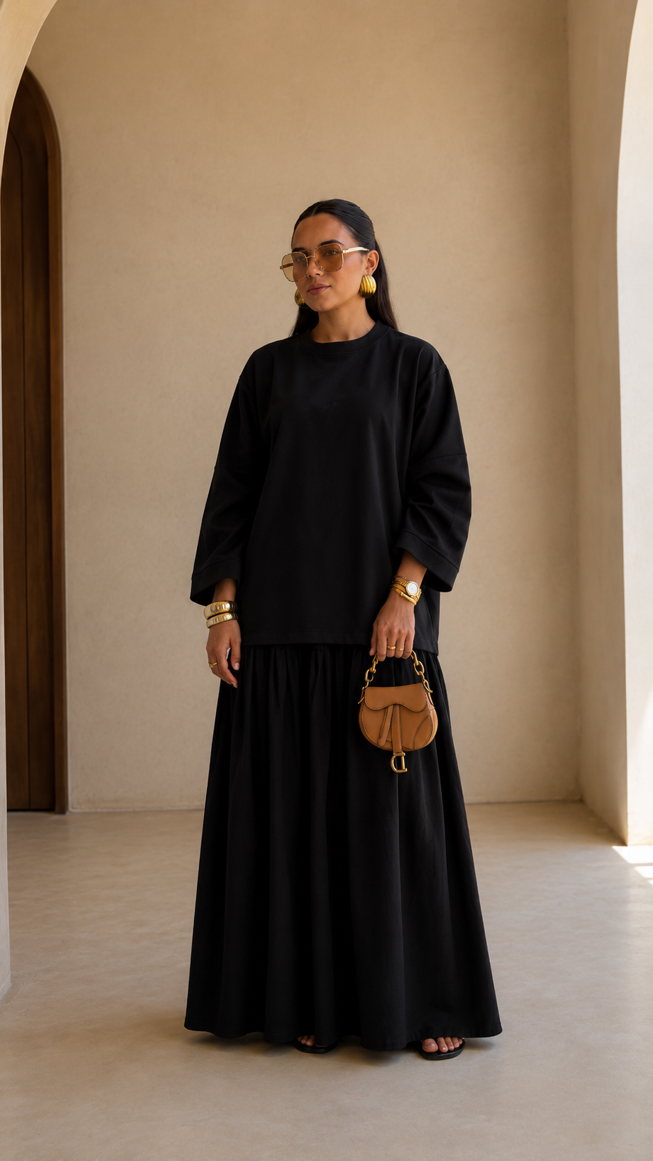 Oversized Sweatshirt Top & Maxi Skirt Set