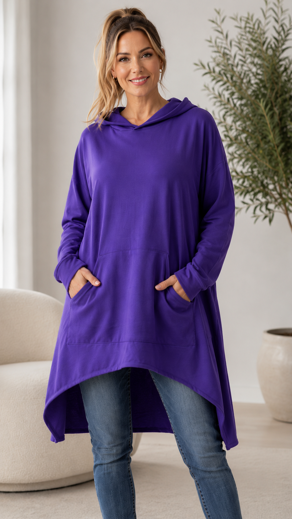 Asymmetrical Hooded Tunic