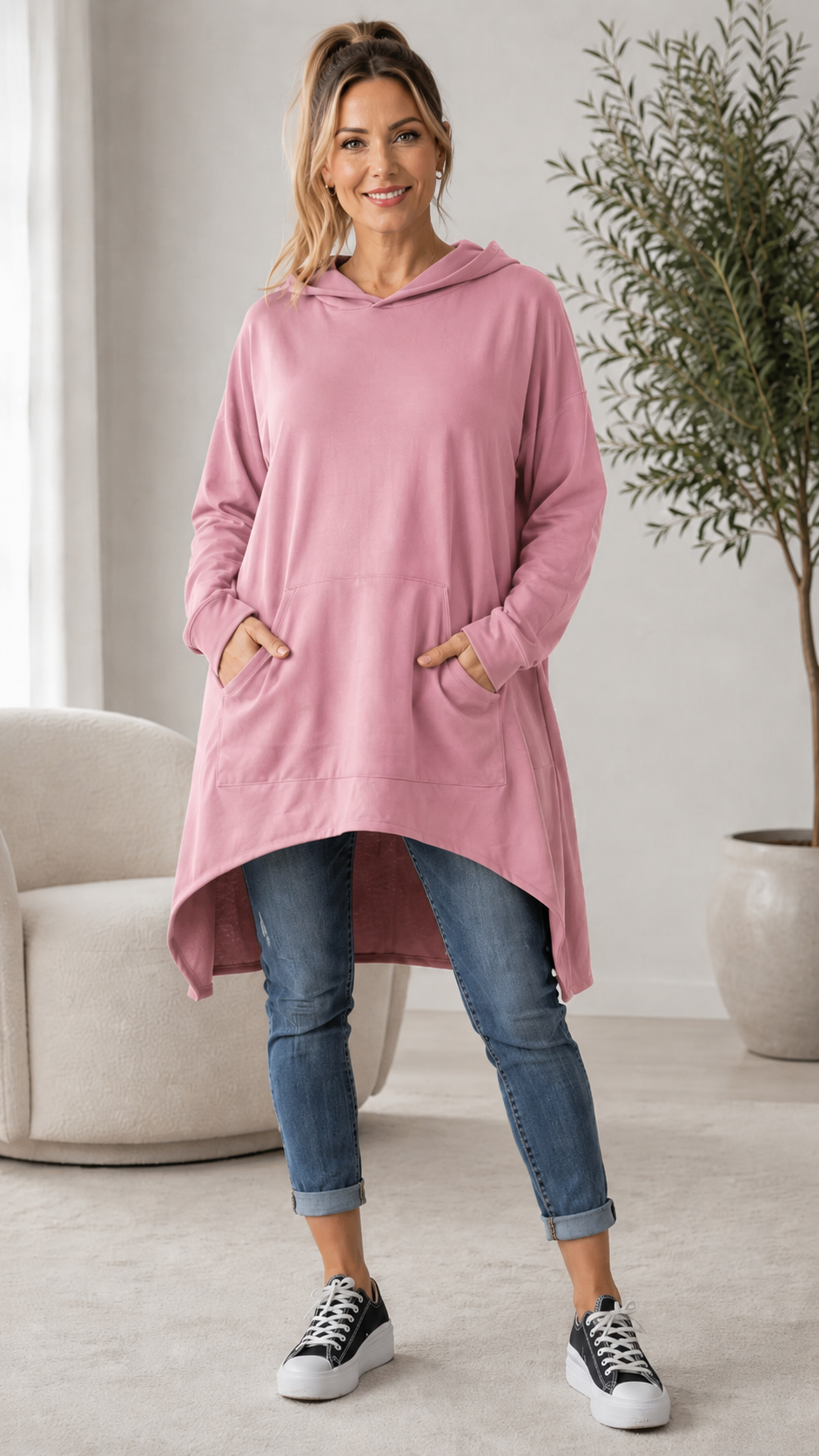 Asymmetrical Hooded Tunic