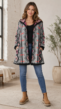 Western Hooded Knit Coat