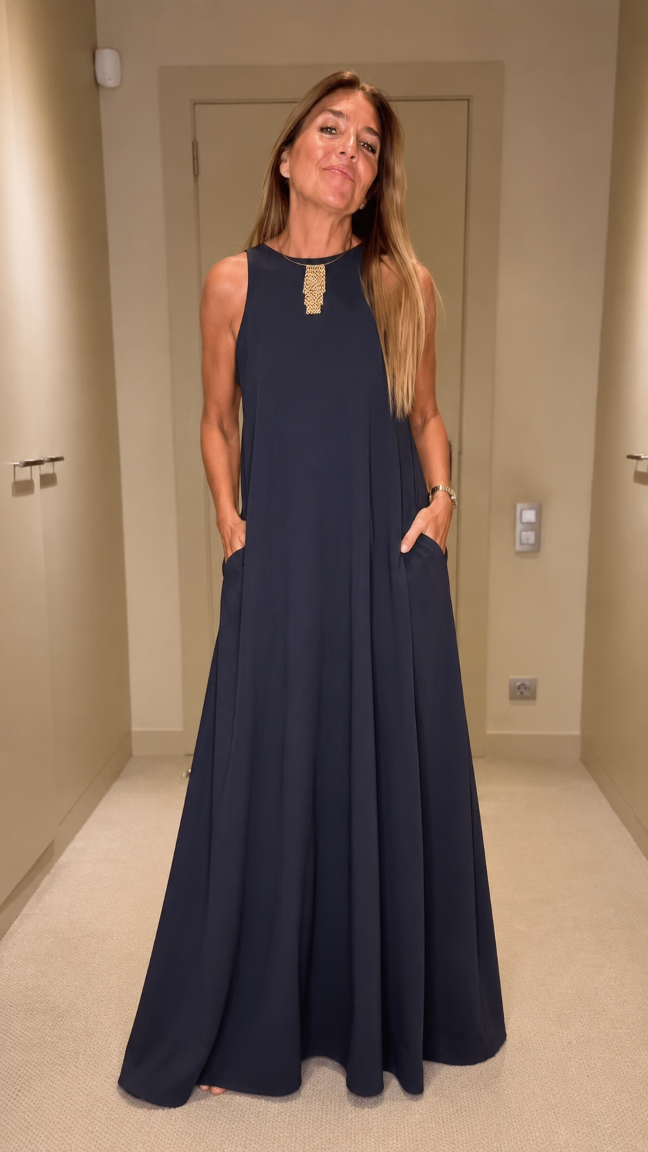 Sleeveless Pocket Maxi Dress