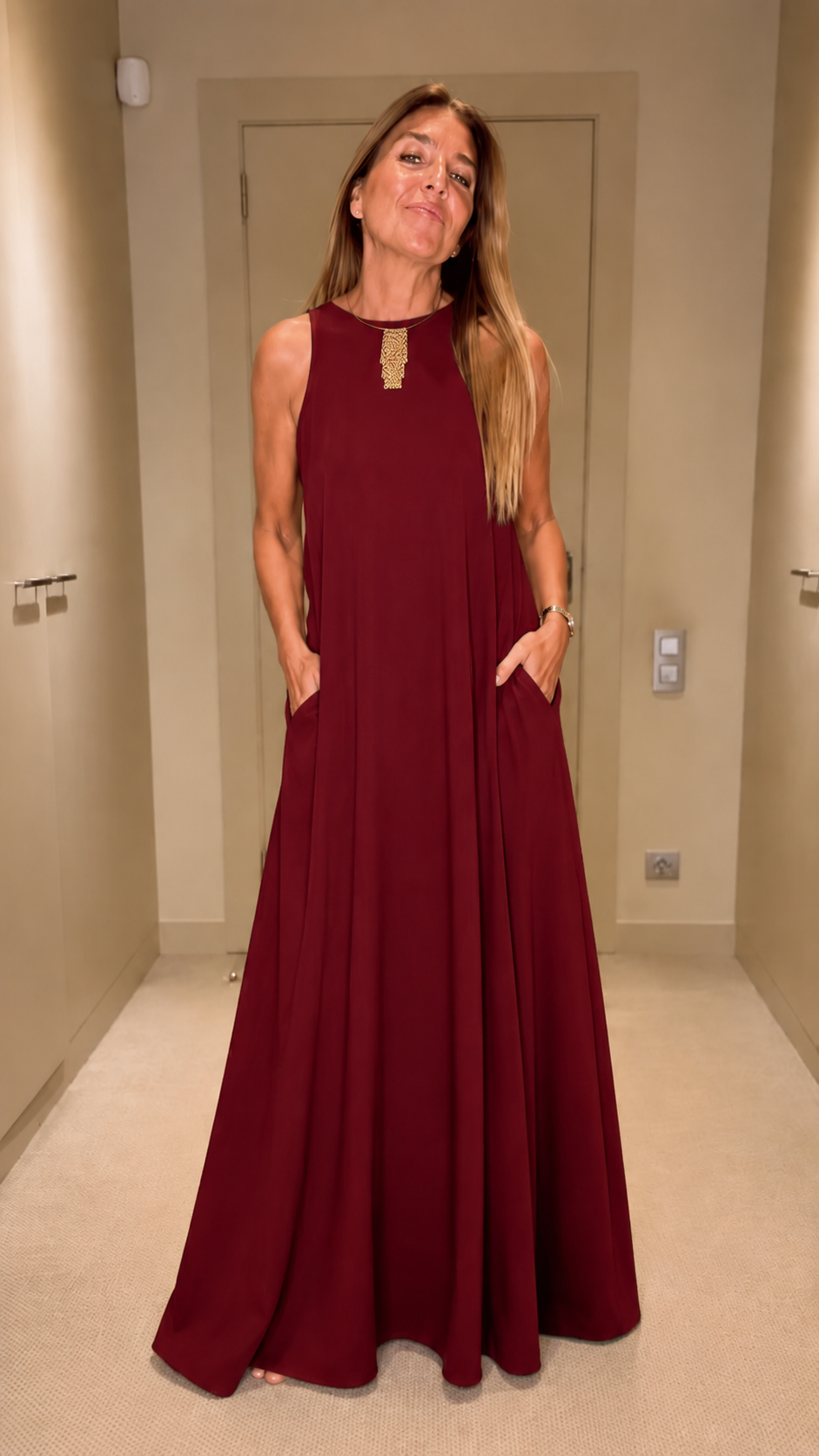Sleeveless Pocket Maxi Dress