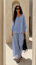Sheer Wide-Leg Lounge Set
