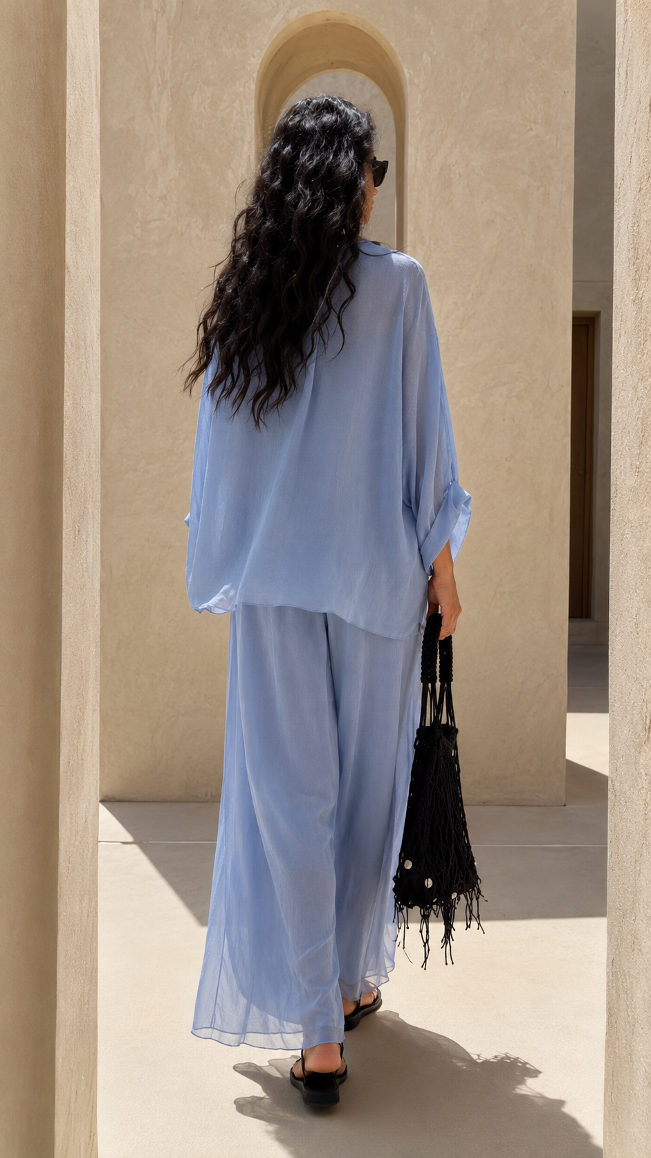Sheer Wide-Leg Lounge Set