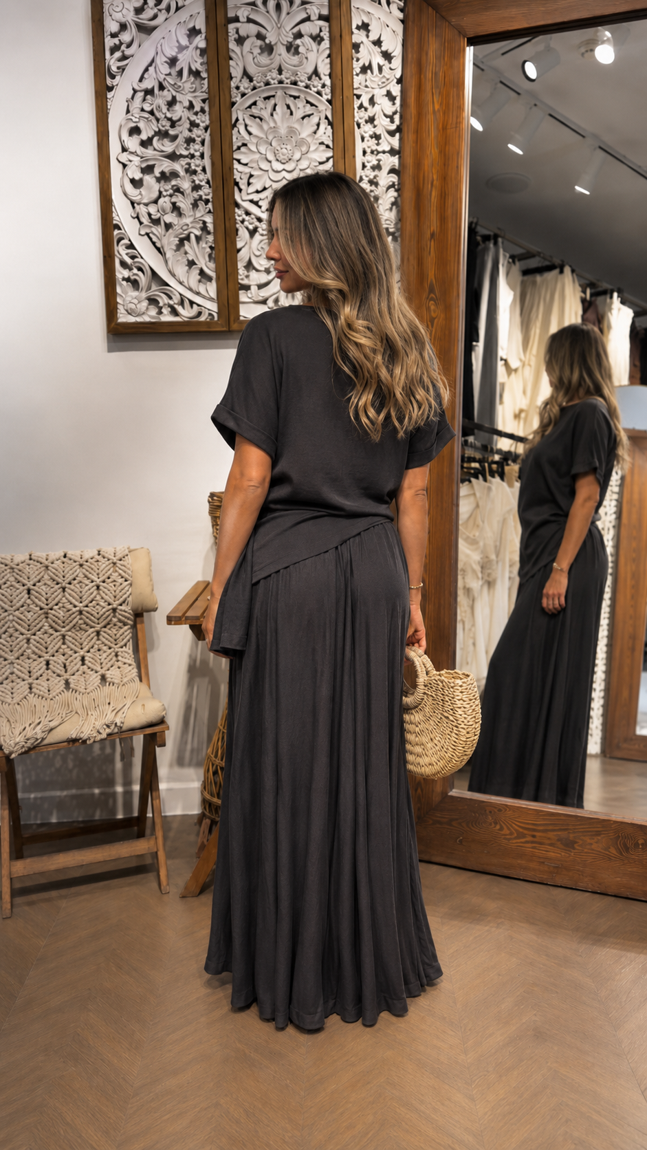 Side-Tie Satin Top & Palazzo Pants Set