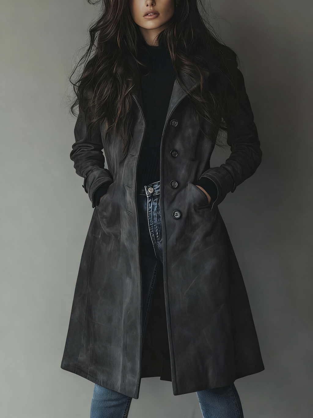 Vintage Suede Trench Coat